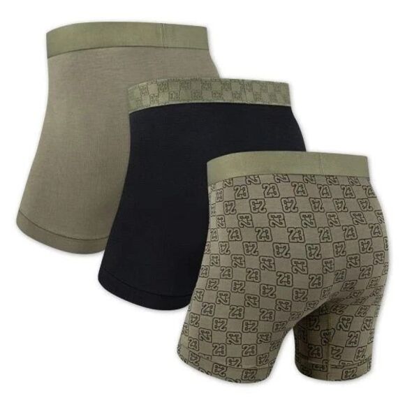 Jordan JM0691-E6F Men's Sz S Olive/Black/Monogram Flight Modal Boxer Briefs 3-Pk - Picture 8 of 9